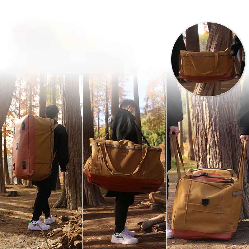 120L Outdoor Camping Storage Bag Large Capacity Canvas Polyester Waterproof Wear-resistant Cookware Picnic Camping Handbag/Shoulder bag/Backpack