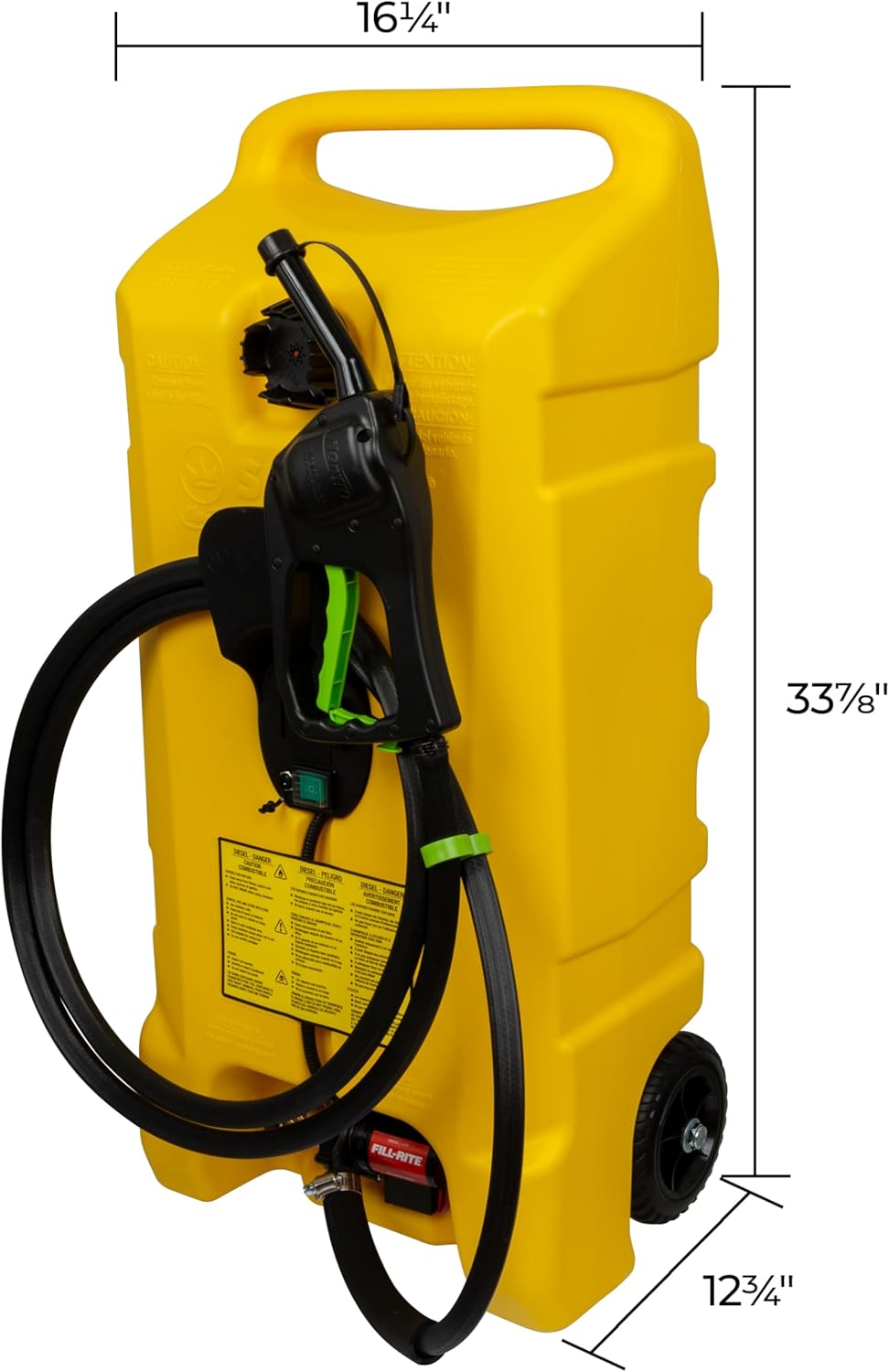 Scepter 14 Gallon Gas Caddy with Electric Fuel Pump, Flo ‘N Go Powered Portable Fuel Tank with Fill-Rite Transfer Pump and 10-Foot Hose for Farm, Marine, Commercial, and Home Use, Gasoline, Red