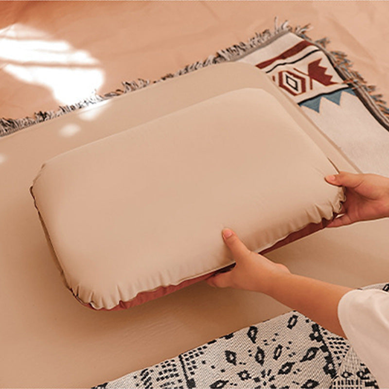 Self Inflating Camping Pillow,Foam Inflatable Travel Pillow with Ergonomic 3D Support