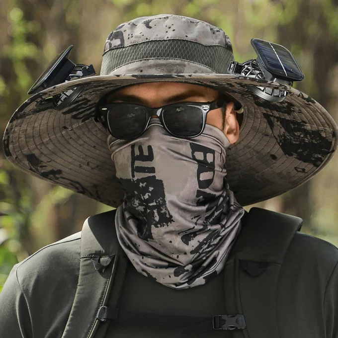 🔥EARLY SUMMER SALE 69% OFF⚡- OutenyTMOutdoor Wide Brim Sun Hat With Solar Fan
