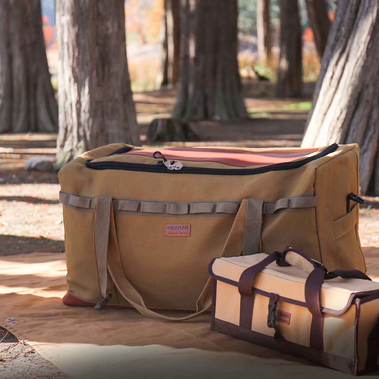 120L Outdoor Camping Storage Bag Large Capacity Canvas Polyester Waterproof Wear-resistant Cookware Picnic Camping Handbag/Shoulder bag/Backpack