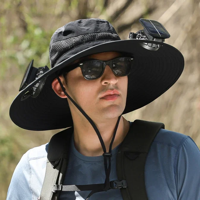 🔥EARLY SUMMER SALE 69% OFF⚡- OutenyTMOutdoor Wide Brim Sun Hat With Solar Fan
