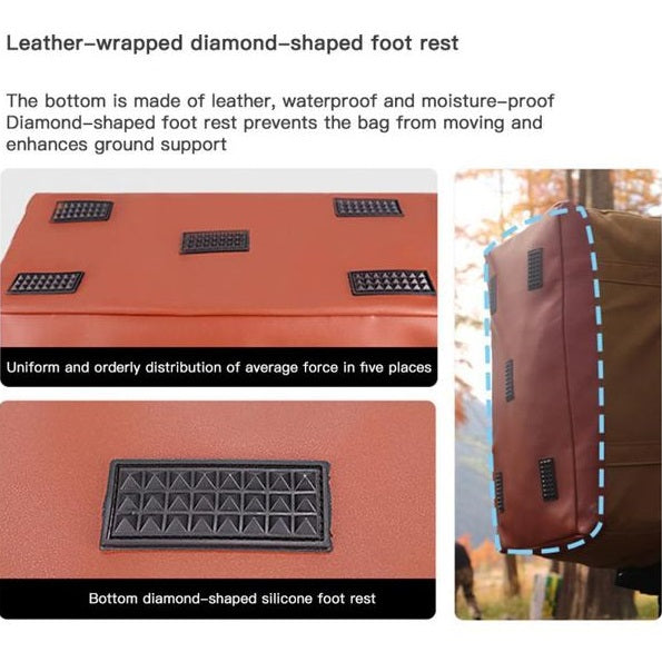 120L Outdoor Camping Storage Bag Large Capacity Canvas Polyester Waterproof Wear-resistant Cookware Picnic Camping Handbag/Shoulder bag/Backpack