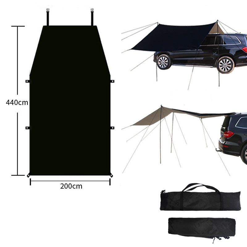 Motorcycle Sun Shade Side Shelter Rooftop Silver Painted Tent Compatible with Motorcycles | Waterproof & Windproof & Sunproof