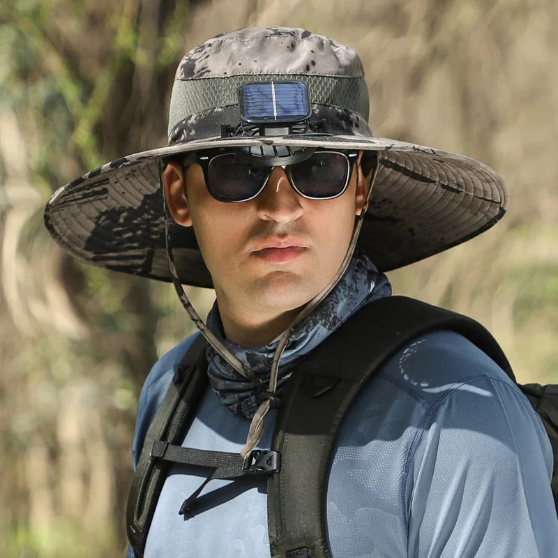 🔥EARLY SUMMER SALE 69% OFF⚡- OutenyTMOutdoor Wide Brim Sun Hat With Solar Fan