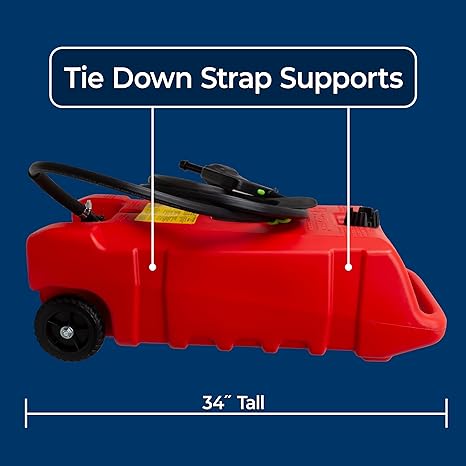 Scepter 14 Gallon Gas Caddy with Electric Fuel Pump, Flo ‘N Go Powered Portable Fuel Tank with Fill-Rite Transfer Pump and 10-Foot Hose for Farm, Marine, Commercial, and Home Use, Gasoline, Red