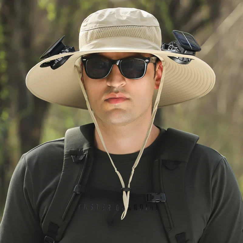🔥EARLY SUMMER SALE 69% OFF⚡- OutenyTMOutdoor Wide Brim Sun Hat With Solar Fan