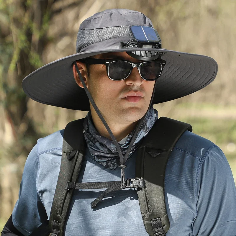 🔥EARLY SUMMER SALE 69% OFF⚡- OutenyTMOutdoor Wide Brim Sun Hat With Solar Fan