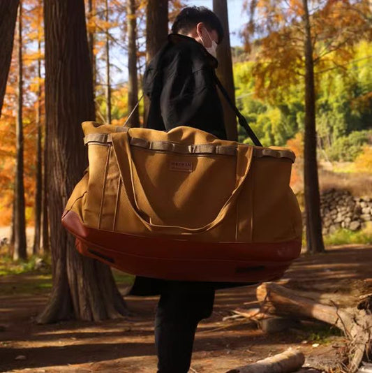 120L Outdoor Camping Storage Bag Large Capacity Canvas Polyester Waterproof Wear-resistant Cookware Picnic Camping Handbag/Shoulder bag/Backpack