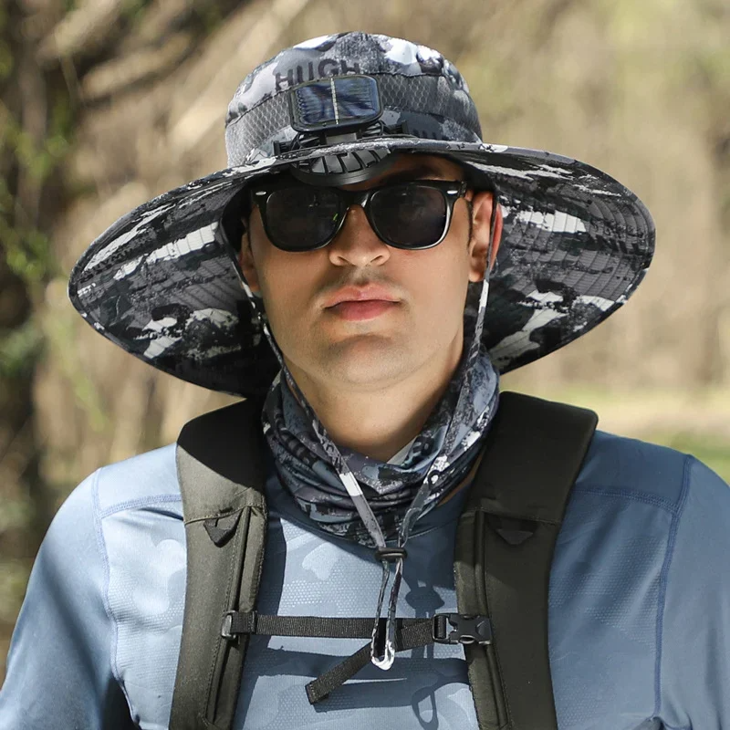 🔥EARLY SUMMER SALE 69% OFF⚡- OutenyTMOutdoor Wide Brim Sun Hat With Solar Fan