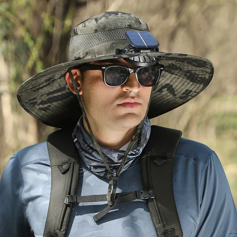 🔥EARLY SUMMER SALE 69% OFF⚡- OutenyTMOutdoor Wide Brim Sun Hat With Solar Fan