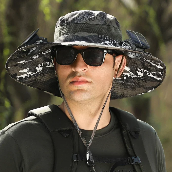🔥EARLY SUMMER SALE 69% OFF⚡- OutenyTMOutdoor Wide Brim Sun Hat With Solar Fan