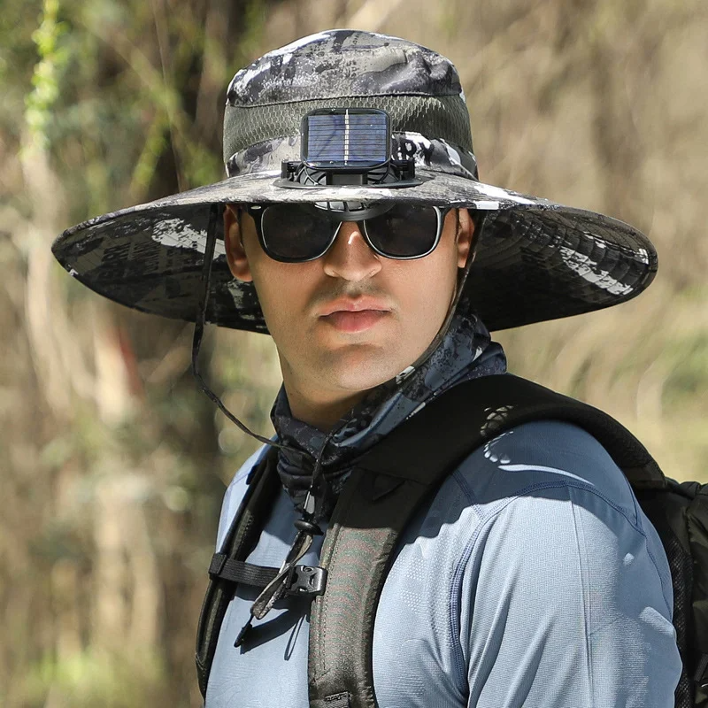 🔥EARLY SUMMER SALE 69% OFF⚡- OutenyTMOutdoor Wide Brim Sun Hat With Solar Fan