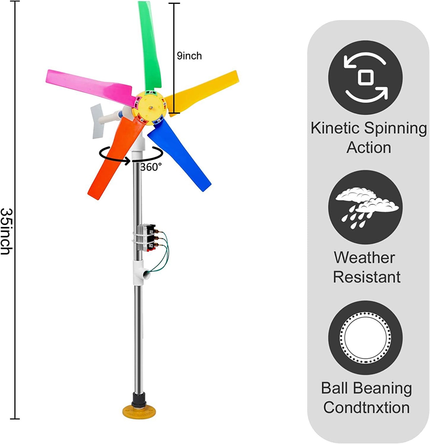 DIY Power Generation Windmill Garden Outdoor Decoration Generator