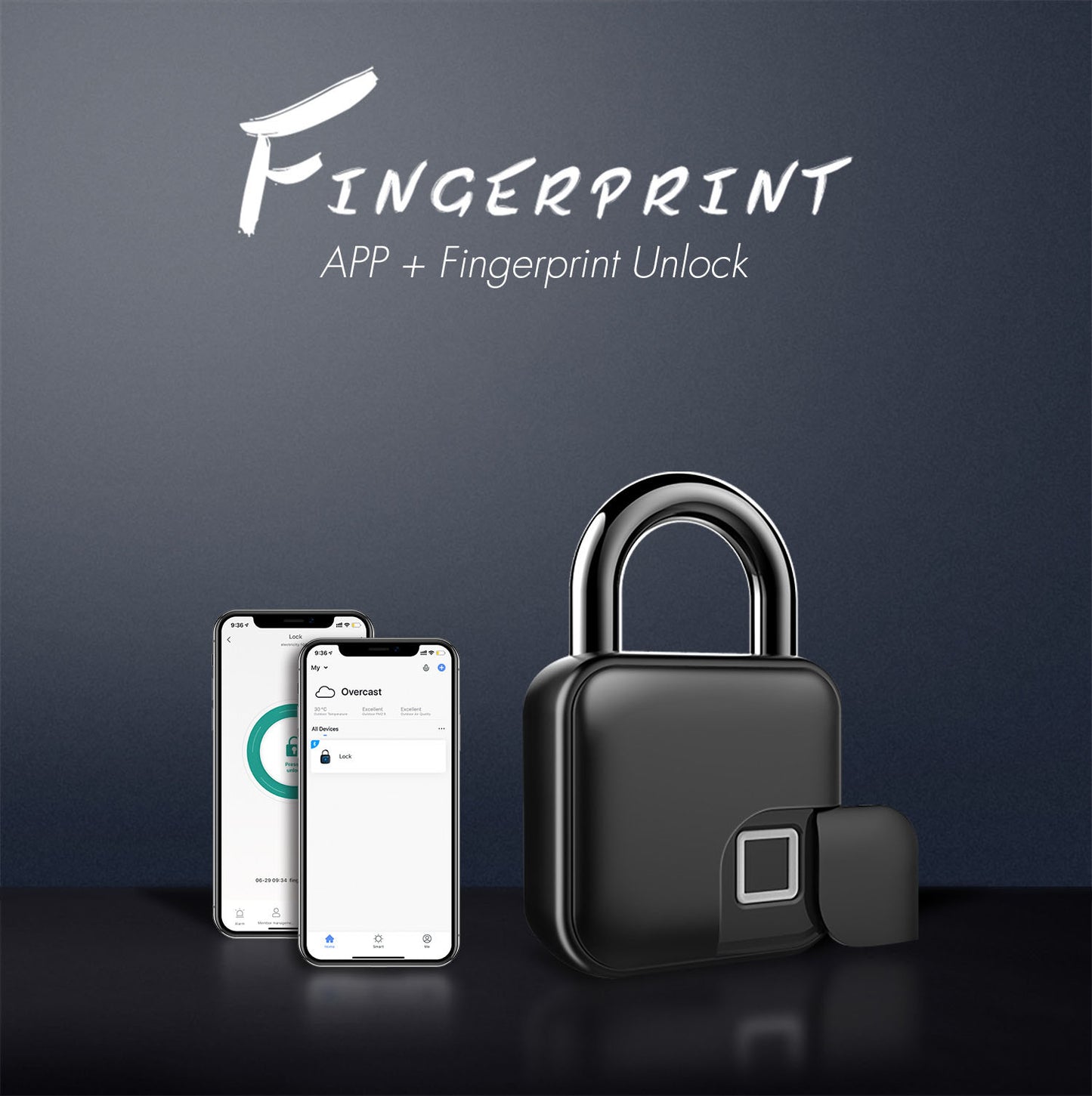 Smart Biometric Hidden Bluetooth Fingerprint Padlock